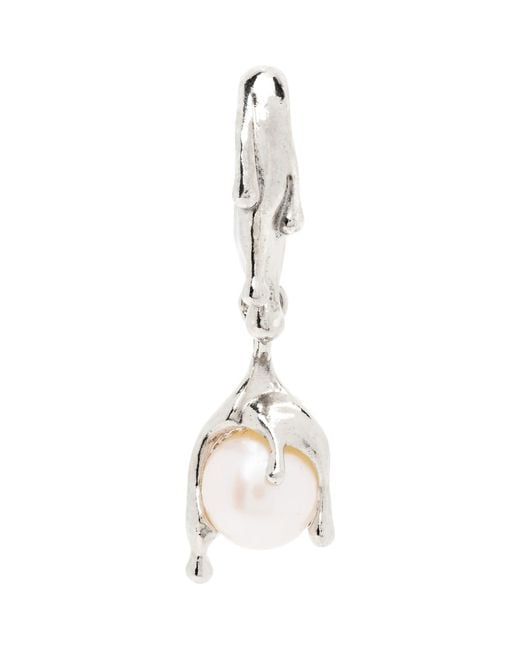 ALAN CROCETTI Black Nano Pearl Melt Single Earring for men