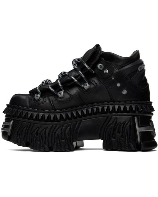 メンズ Vetements New Rockエディション ブラック プラットフォーム スニーカー Black