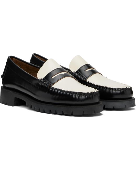 メンズ Sebago ブラック＆ホワイト Dan Lug ローファー Black