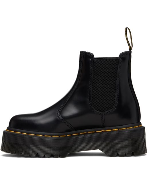Dr. Martens Black 2976 Polished Smooth Platform Chelsea Boots