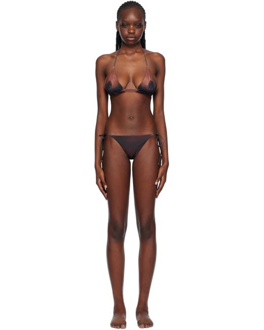 Jean Paul Gaultier Black Brown 'the Ebony Body Tattoo' Bikini