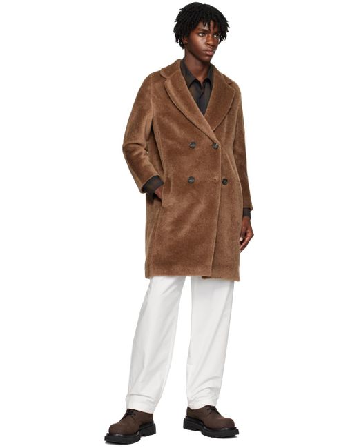 Max Mara Multicolor Brown Double-breasted Faux-fur Coat for men