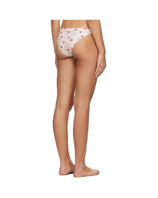 Ganni Multicolor Off-white Floral Bikini Bottom