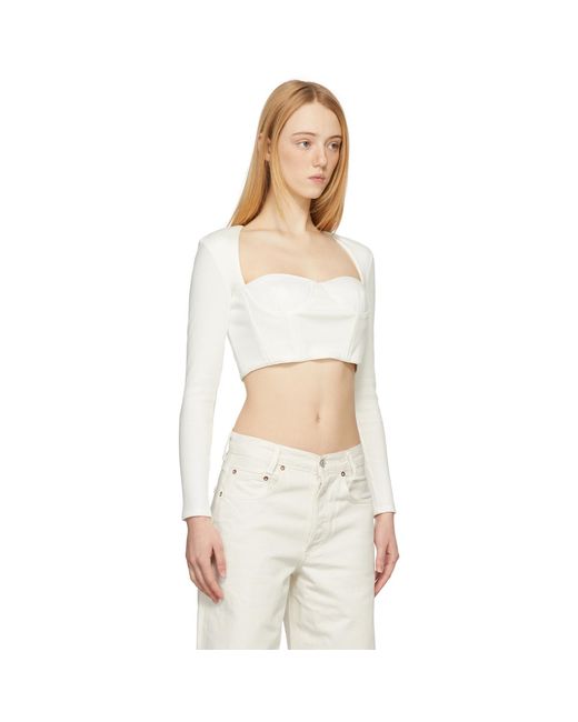 ROKH White Bustiere Corset Long Sleeve T-shirt
