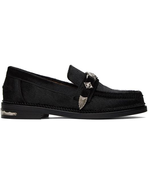 Toga Virilis Black Ssense Exclusive Fur Loafers for men