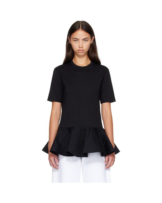 Alaïa Black Cotton Jersey Crinoline T-Shirt