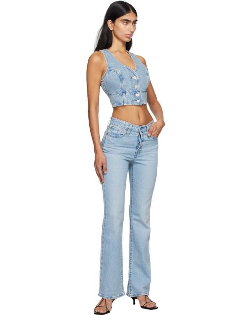 Levi's Blue Mid-Rise Bootcut Stretch Denim Jeans