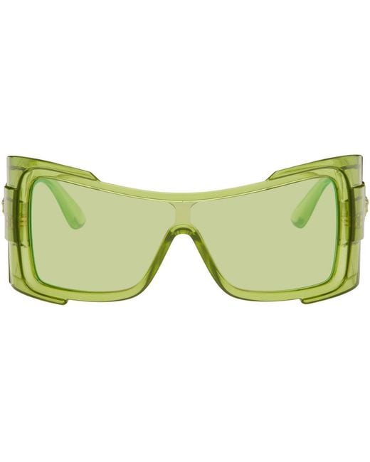 Versace Green Maxi Medusa biggie Shield Sunglasses for men