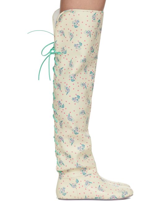 Ashley Williams White Off- Slouchy Thigh-High Tall Boots