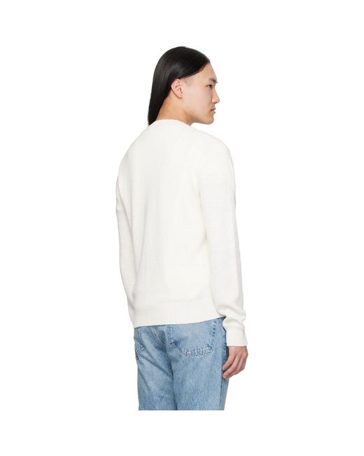 Ralph Lauren White 'Polo Bear' Silk-Linen Sweater for men