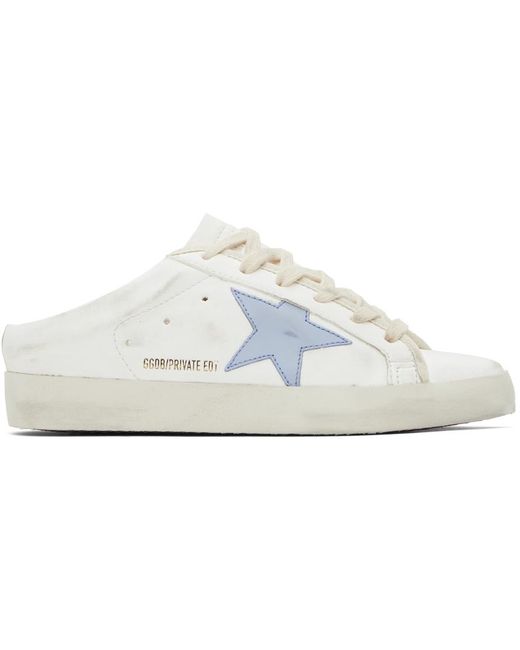 Golden Goose Deluxe Brand Black Ssense Exclusive White & Blue Ball Star Sabot Sneakers
