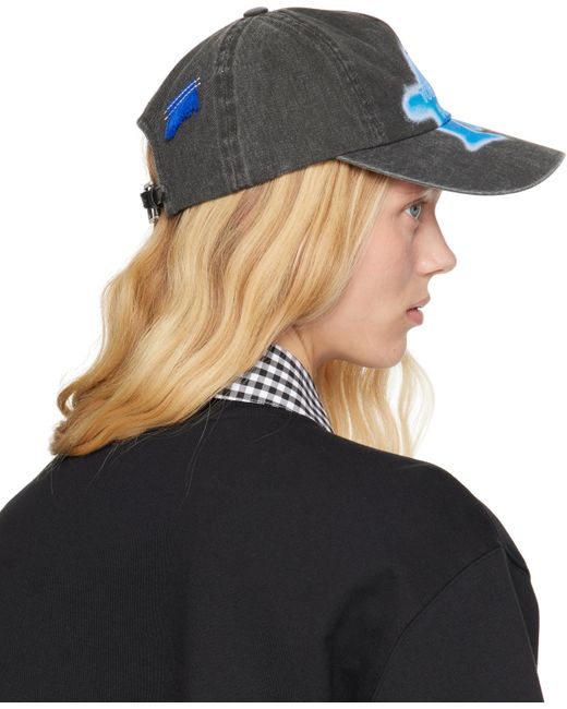 Adererror Black Faded Denim Cap