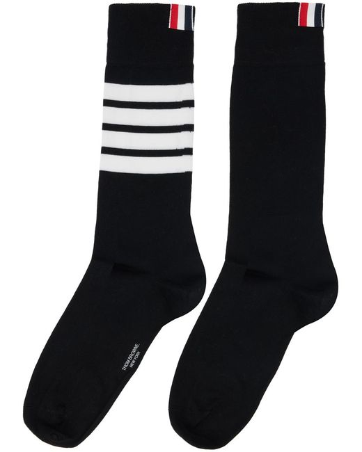 Thom Browne Black Thom E 4-bar Socks