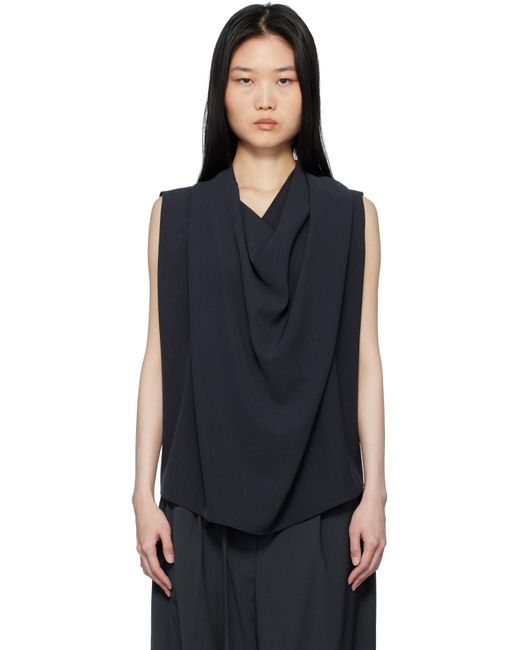 LE17SEPTEMBRE Black Drape Sleeveless Tank Top