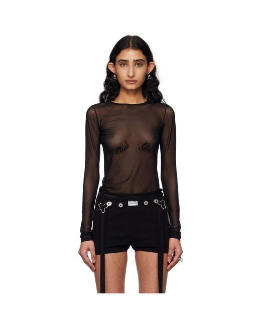 Jean Paul Gaultier Black 'The Flocked' T-Shirt
