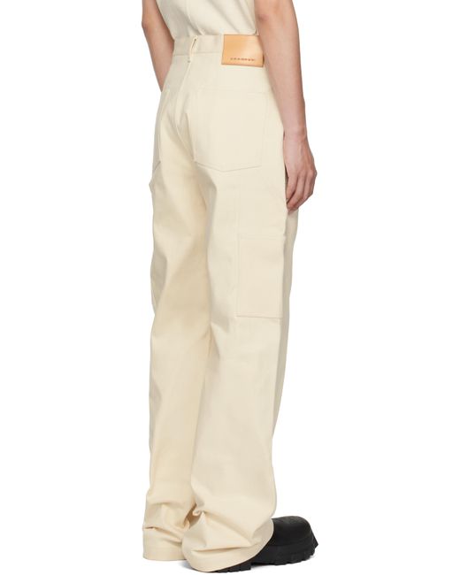 Rick Owens Natural Off- Hollywood Double Knee Geth Cut Jeans for men