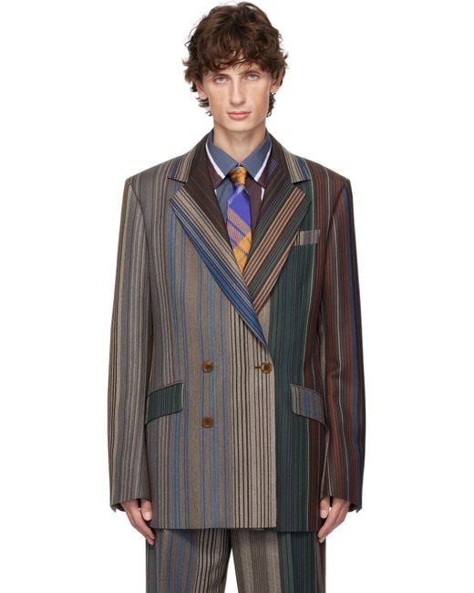 メンズ Vivienne Westwood ブラウン ルーズフィット ダブルジャケット Black