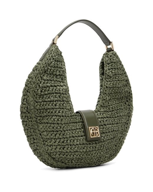 Anine Bing Green Khaki Lou Monogram Bag