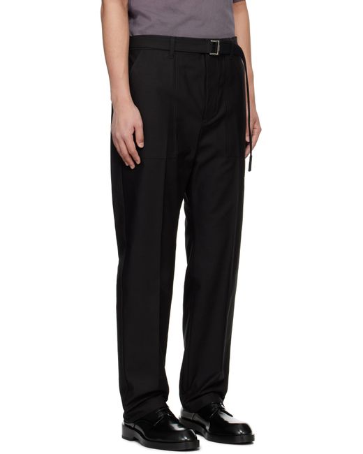 Sacai Black Wtaps Edition Cotton Back Satin Trousers for men