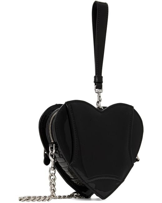 Moschino Black Biker Jacket Heart Bag