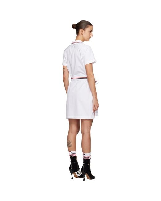 Thom Browne Black Solid Poplin Bow Minidress