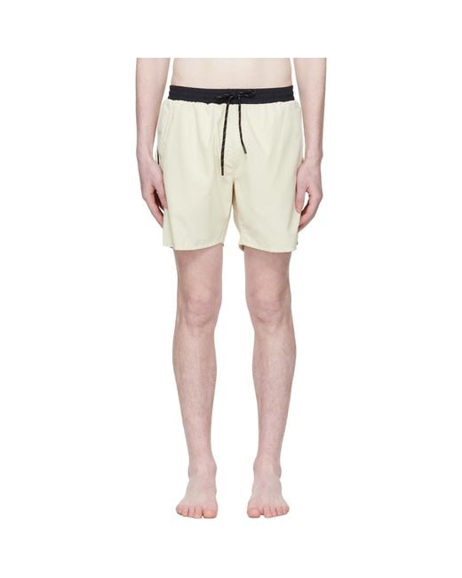 Boss Natural Off- Contrast Band Logo Swim Shorts for men