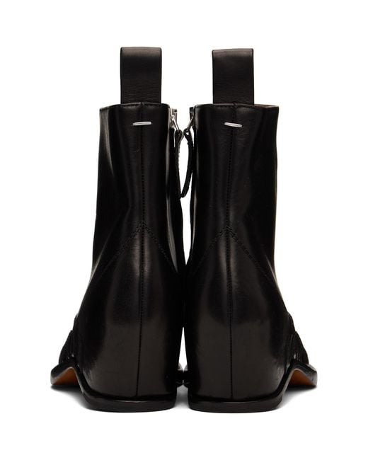 Maison Margiela Black Heel-Less Western Flame Boots
