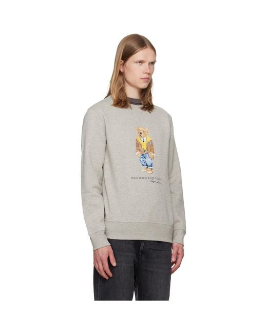 Polo Ralph Lauren Gray Polo Bear Fleece Sweatshirt for men