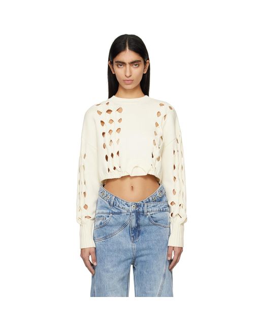 Feng Chen Wang Blue Off- Cutout Sweater
