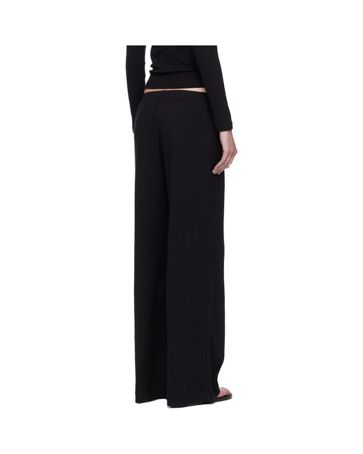 Leset Black Pointelle Boxer Lounge Pants