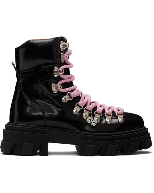 Ganni Black Cleated Mountain Ankle Boot