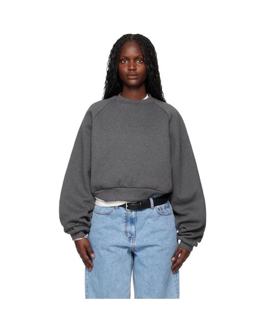 Fear Of God Black Holiday Embossed 90S Raglan Crewneck Sweatshirt