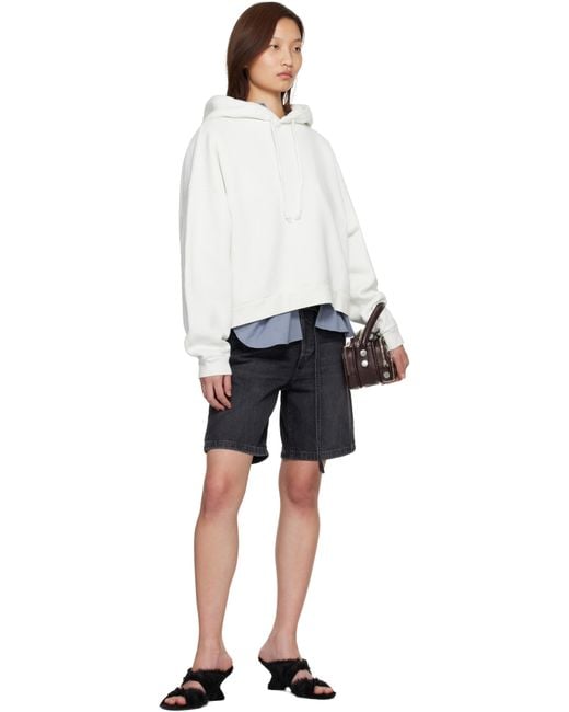 Acne Black Loose Fit Denim Shorts