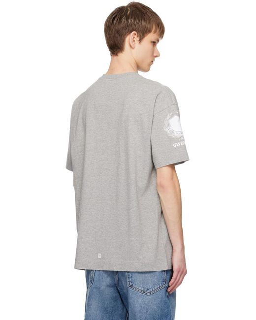 T-shirt gris à armoiries Givenchy pour homme en coloris White