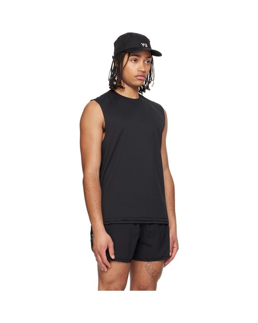Y-3 Black Running Tank Top for men