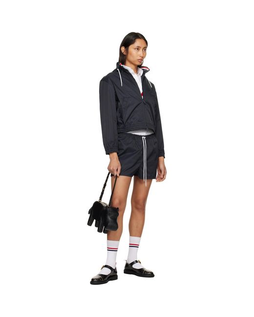 Thom Browne Blue Nylon Tech Track Shorts