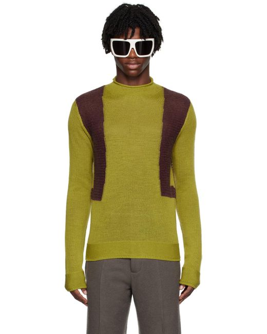 Rick Owens Green & Purple Harness Sweater for men