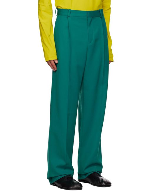 BOTTER Green Pleated Trousers for men