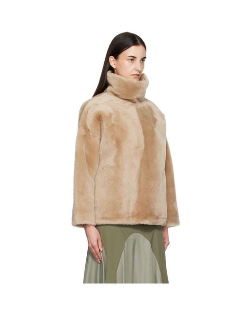 Yves Salomon Natural Lambskin Shearling Jacket