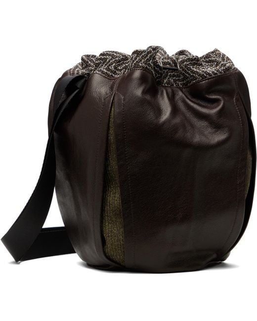 Omar Afridi Black Pochette Leather Bag for men