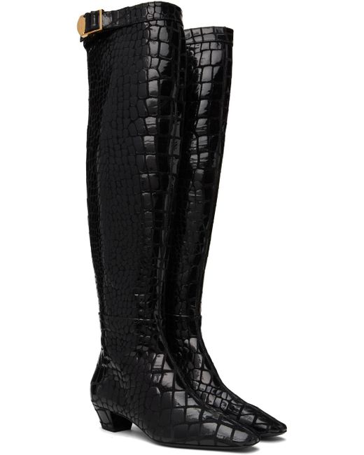 Tom Ford Black Printed Leather Boots