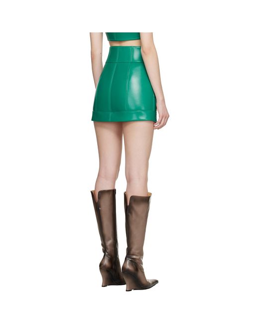 KNWLS Green Neo Leather Miniskirt