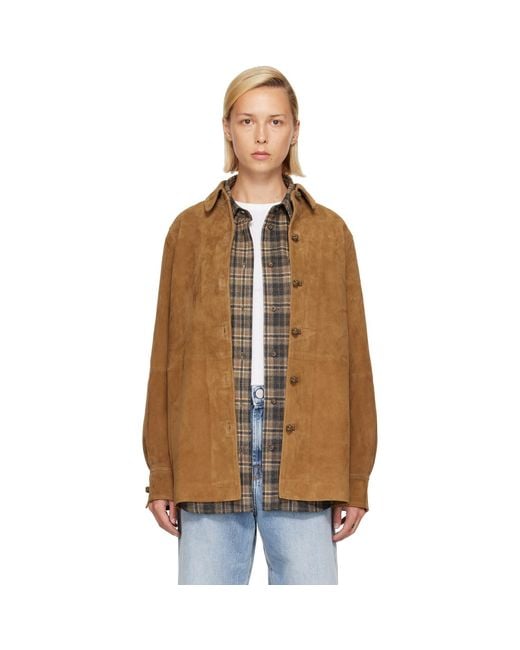 Rohe Brown Suede Pankou Overshirt