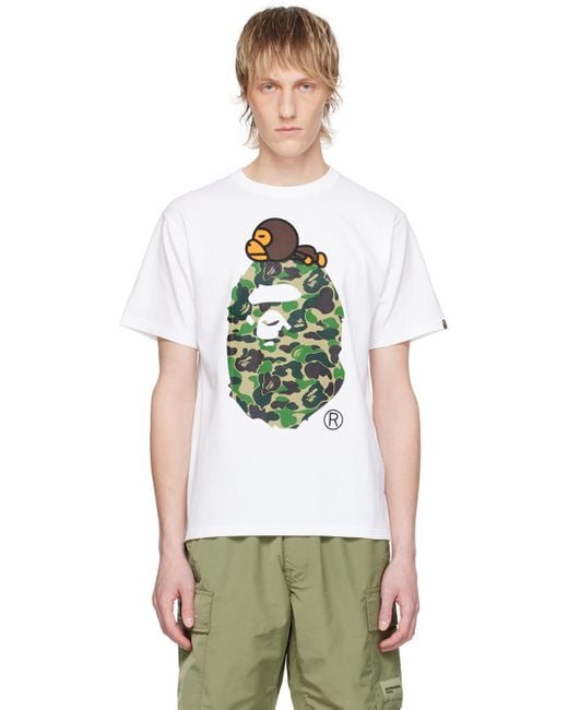A Bathing Ape Green Abc Camo Milo On Big Ape T-Shirt for men