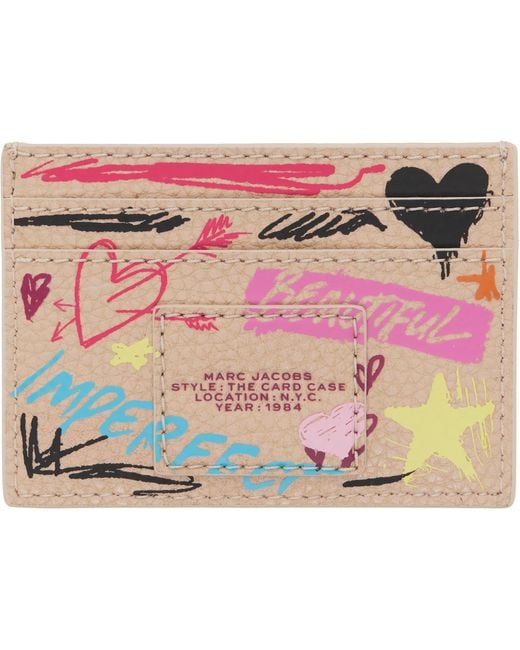 Marc Jacobs Pink 'The Punk Scribble' Card Holder
