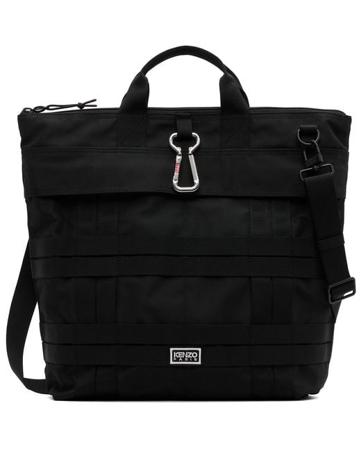 KENZO Black Paris Canvas Tote for men