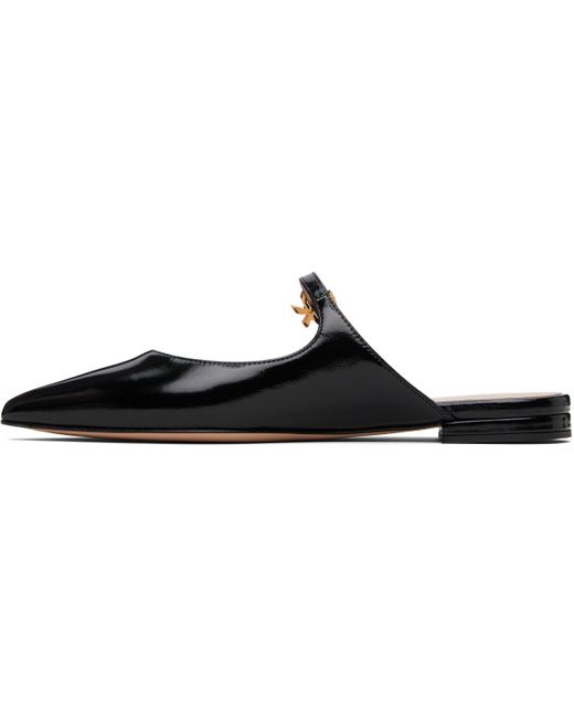 Gianvito Rossi Black Ribbon Jane Slide Loafers