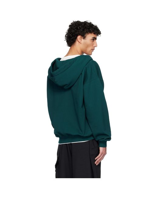Y-3 Green Fl Zip Hoodie for men