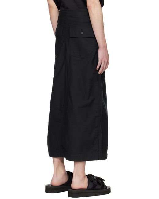 Needles Black Fatigue Midi Skirt for men