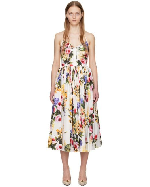 Dolce & Gabbana Black Dolce&gabbana Multicolor Floral Midi Dress